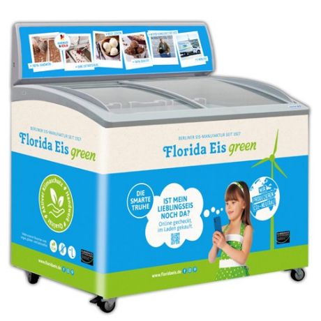 Produktinnovation für den Handel: Die smarte Kühltruhe von Florida Eis.