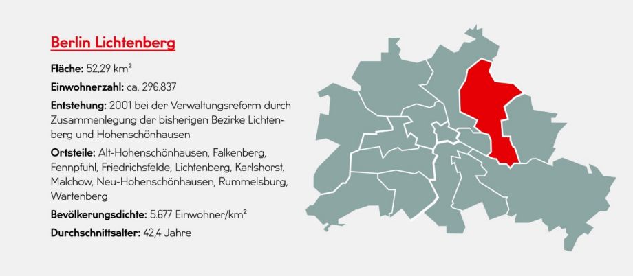 Berlin Map Bezirk Lichtenberg