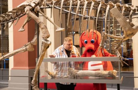 Sparky entdeckt Dinoknochen im Museum fuer Naturkunde Berlin