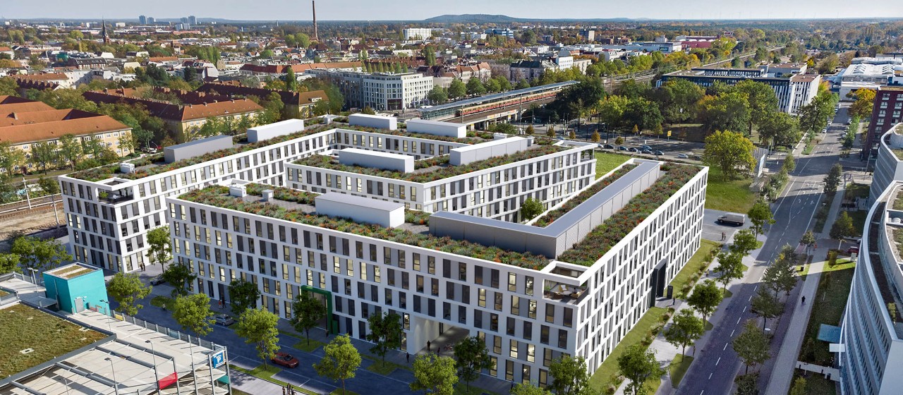 Nachhaltiger Bürogebäudekomplex in Berlin-Adlershof